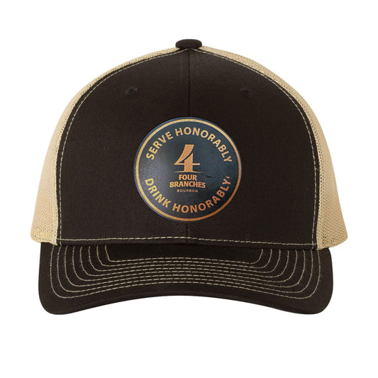 Four Branches Bourbon Round Leather Patch Hat