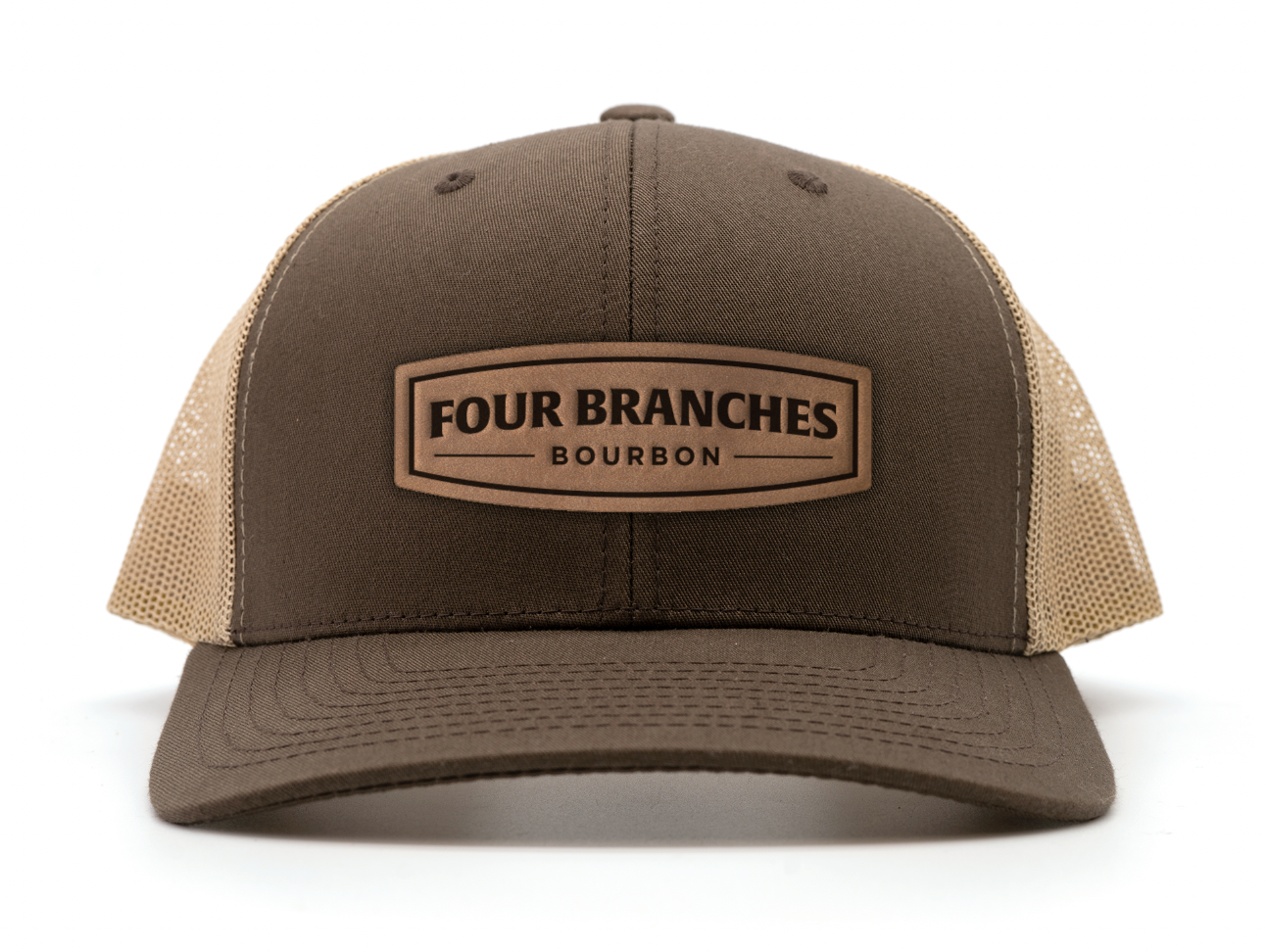 Four Branches Leather Patch Hat-Brown/Khaki