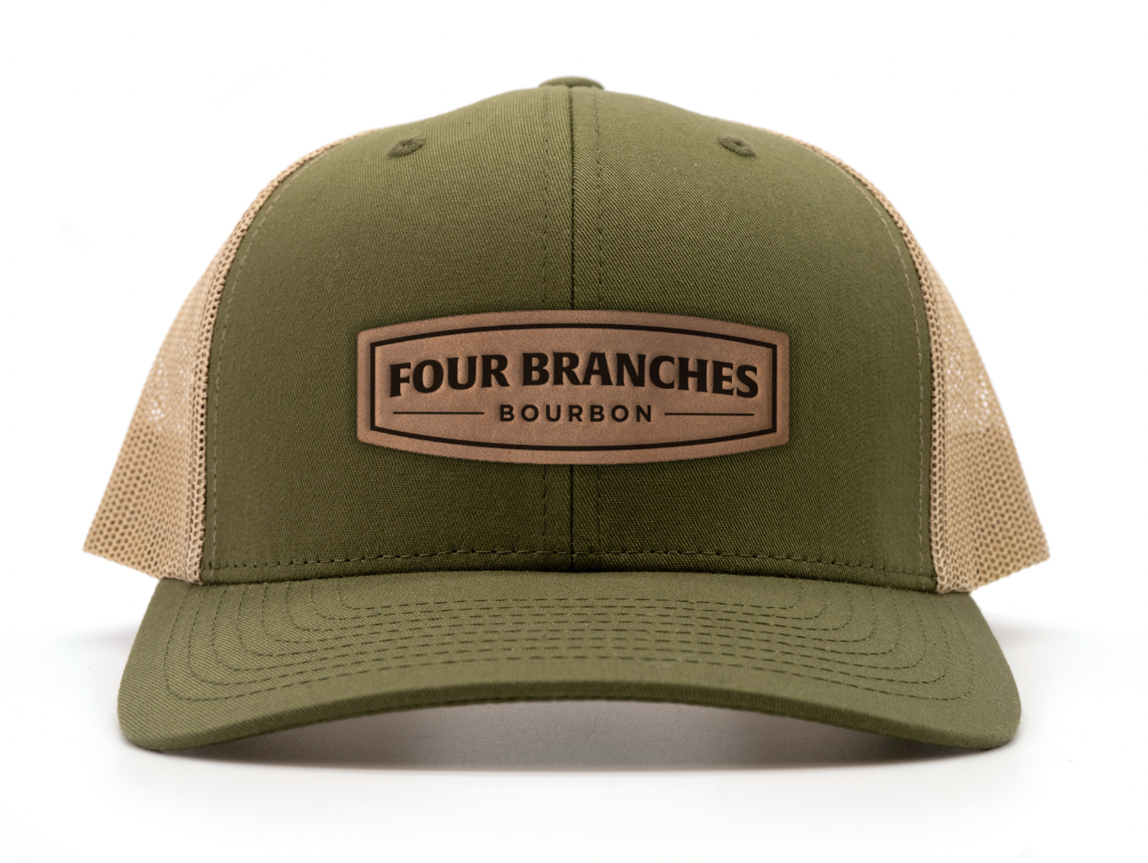 Four Branches Leather Patch Hat- Moss/Khaki