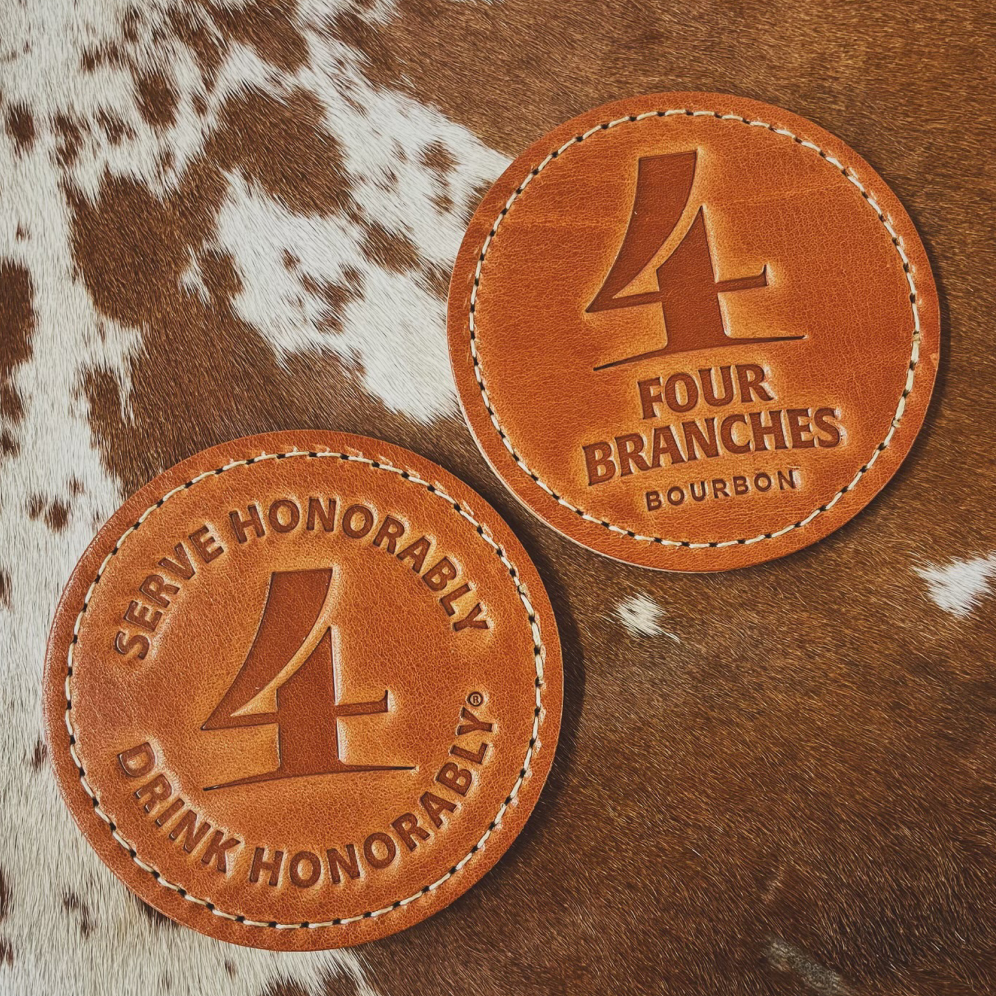 Four Branches leather coaster