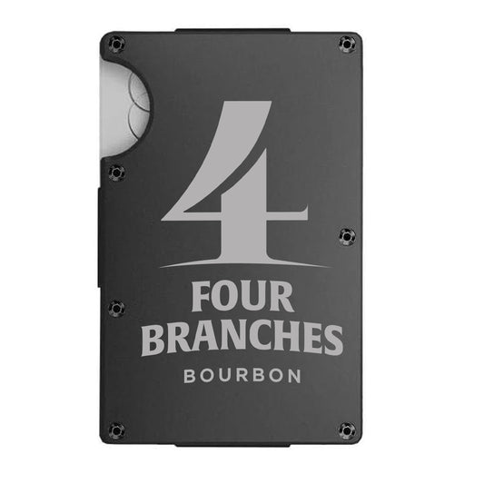 Four Branches Engraved Minimalist Wallet