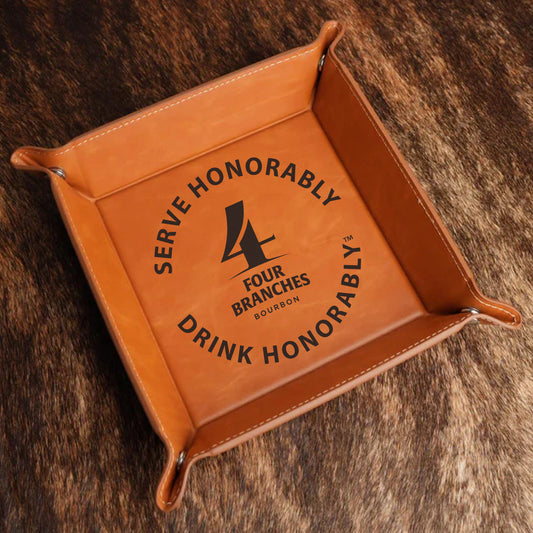 Four Branches Leather Valet Tray
